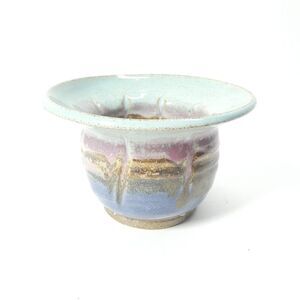 Studio Art Pottery Vase With Flower Frog Handmade Ikebana